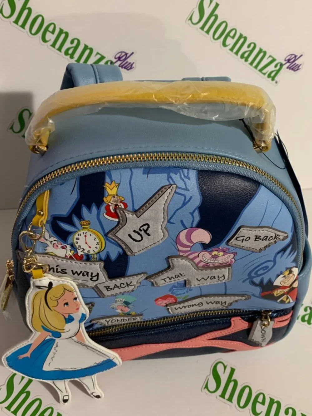 Danielle Nicole Mini Backpack Disney Alice Wonderland Direction Cheshire Cat Bag - Picture 3 of 10